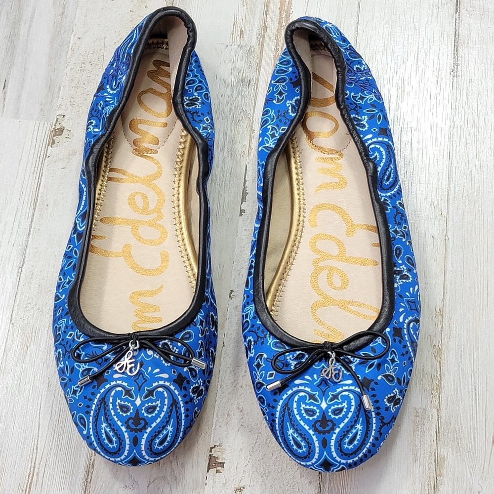 Sam Edelman Bandana Blue "Felicia" Ballet Flats 8